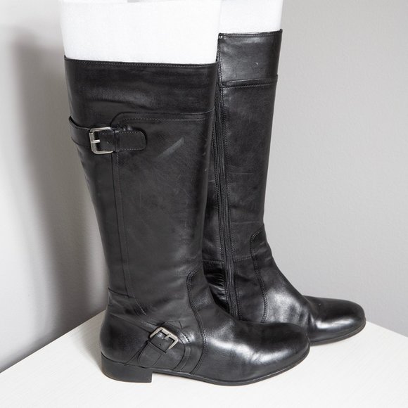 Nine West Ladies Vasookie Riding Boot with Buckles - Picture 1 of 7